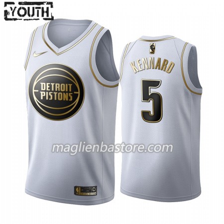 Maglia NBA Detroit Pistons Luke Kennard 5 Nike 2019-20 Bianco Golden Edition Swingman - Bambino